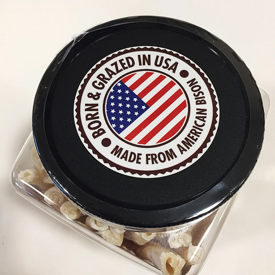 Premium American Buffalo Bison Rawhide Chews - 5" Twisters | 75 Count Jar | - Image 4 of 4