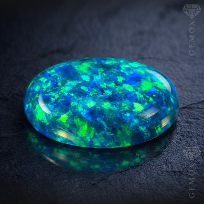 Opal Loose Stone Oval Cabochon Caribbean Blue Green LabGrown Gemstone 10x14mm EU