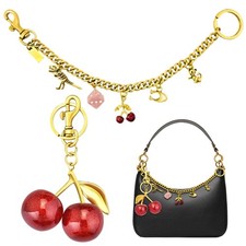 Cherry Keychain Charm 2pcs Bag Charms Cherry Purse Extender Chain Bag Charms ...