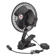 12V 6-Inch Oscillating Clip Fan for Car, Truck, RV Black 6Inch