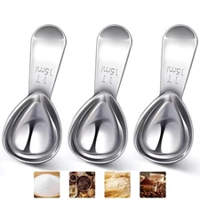 3-Piece 15g Stainless Steel Coffee Scoop with Graduated Spoon for Coffee Beans