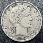 1892-P Barber Half Dollar 50C VF Very Fine Details Scratched
