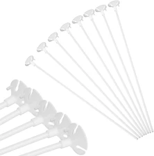 100 Pieces White Balloon Sticks Holders with Cups for Wedding, Party and Decor