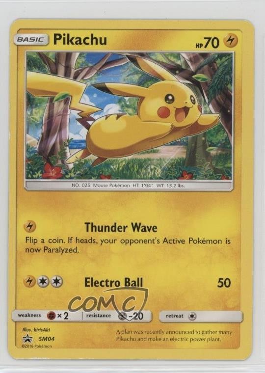 Pikachu Pokemon Sun & Moon Black Star Promo #SM04