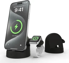 2 in 1 Charging Station for iPhone Apple Watch 15W Charging Stand Dock Holder