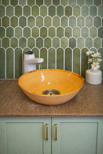 Lightweight Small mini Round Campervan Sink 22cm hand wash micro basin yellow