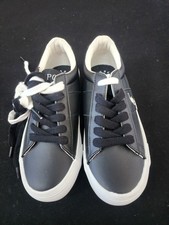 Polo Ralph Lauren Sayer Faux Leather Sneakers Boys Size 5Y Black