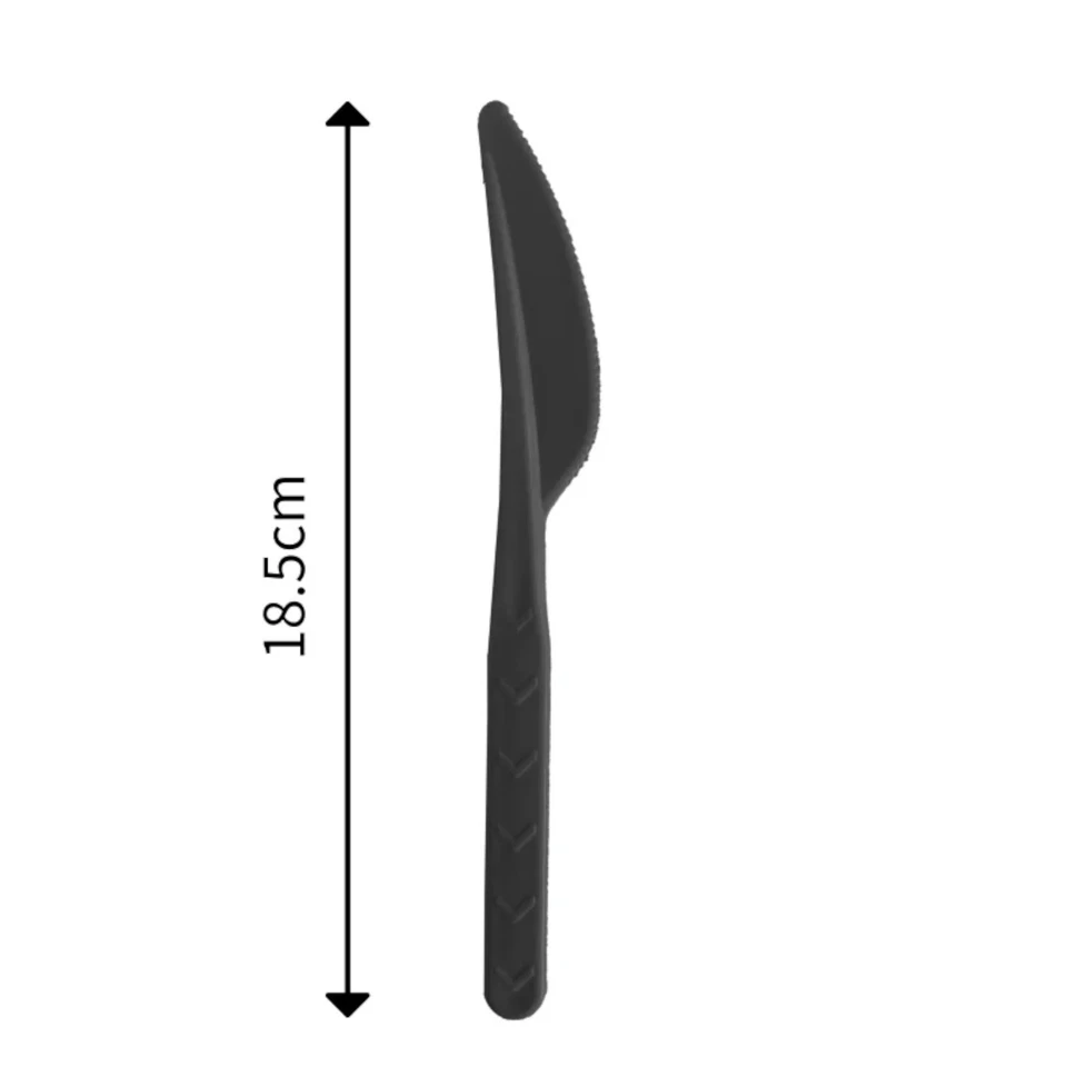 Cubiertos de plástico reutilizables (18,5 cm) - fuertes y duraderos en cuchillos tenedores cucharas mezcla Foto 3 de 4