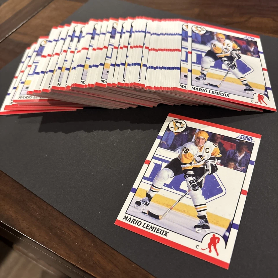 🔥 (100) 1990 Score NHL Hockey Mario Lemieux #2 Pittsburgh Penguins HOF 🐐 - Image 3 of 4