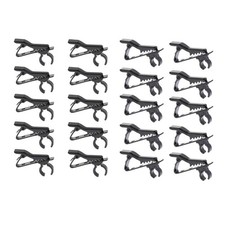 Portable 10 Lapel Microphone Clips Black