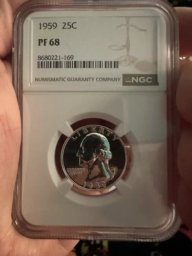 1959 US Washington Quarter NGC PF 68 silver proof