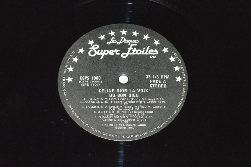 CELINE DION La Voix du bon Dieu LP 1981 Super Etoiles CSPS-1900 VG/VG Vinyl - Image 3 of 4
