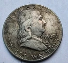 Circulated 1960 Philadelphia Benjamin Franklin Half Dollar 90% Silver