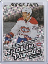 2016-17 Parkhurst Mikhail Sergachev Rookie Parade Card RC #RP29 Mint 196/999. rookie card picture