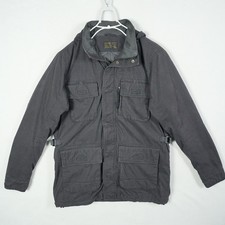 Abercrombie & Fitch Mens XL Faded Black Military Field Jacket Utility Hooded