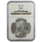 1885 Morgan Silver Dollar MS 63 NGC Uncirculated $1 Coin SKU:CP370
