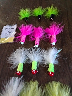 Bite Me Lures Feather Jig Lures 12 Pack Multicolor Crappie Bluegill Perch
