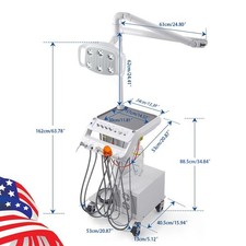 Portable Dental Delivery Unit System Mobile Suction with Air Compressor 4 Holes