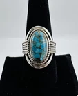 Vintage Rare Spiderweb Turquoise Sterling Silver Ring Size 9.5 Southwestern