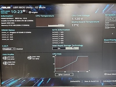 ASUS Prime B250M-A motherboard & Intel i5-6600 cpu