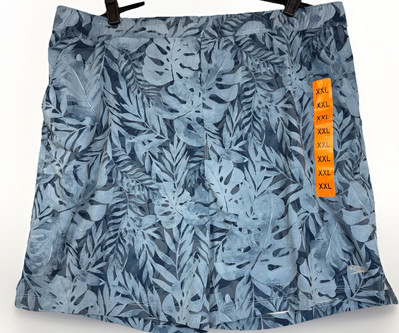 SPEEDO Men s BLUE FERN Pattern Swimsuit XXL Elastic Waist Tie Liner UPF 50+
