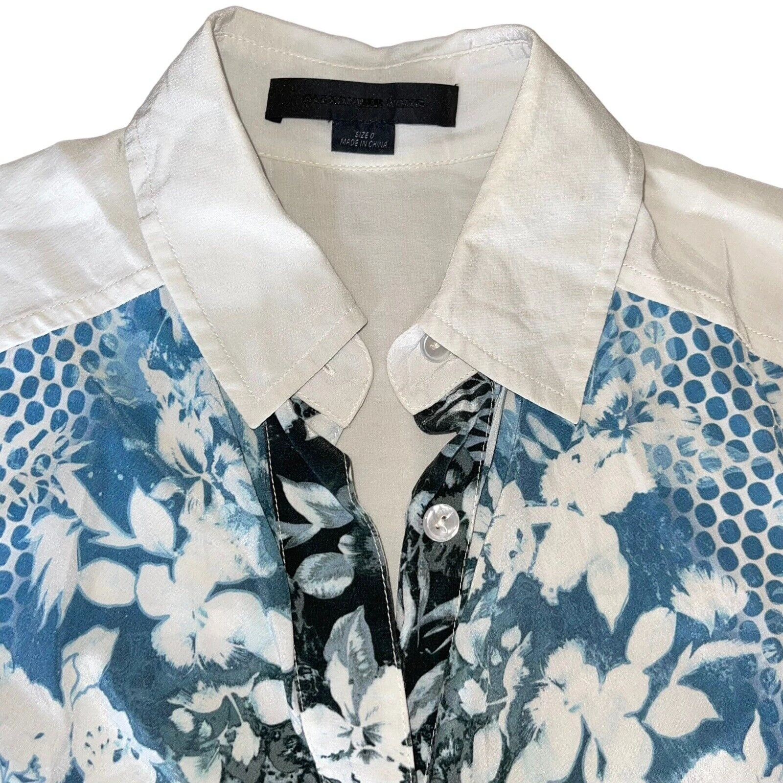 Abito Camicia Alexander Wang 0 Seta Floreale Senza Maniche Collo Bottoni Couture