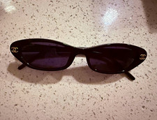 CHANEL Women s Cat Eye Sunglasses Black Plastic Frame