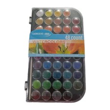 Sargent Art 48 Count Watercolor Paint Set Palette Washable Non Toxic  Brush New