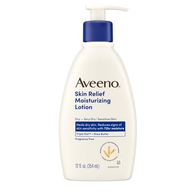 Aveeno Skin Relief Lotion 12oz Fragrance Free for Very Dry Skin