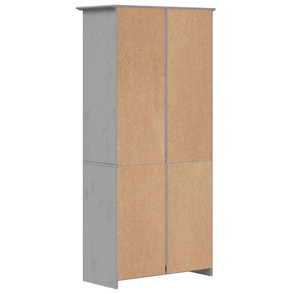 vidaXL Libreria BODO 5 Ripiani 82x40x173 cm Legno Massello Pino Grigia - Immagine 3 di 4