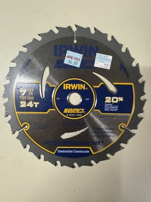 Irwin Carbide Circular Saw Blade 7-1/4'' 24T Framing with Power Bit 24030 #R08