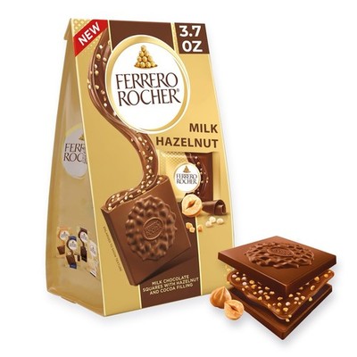 :.Ferrero Rocher Premium Milk Hazelnut Chocolate Squares   3.7 oz.: