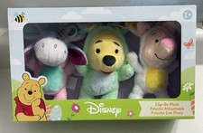 Disney Winnie The Pooh Easter Clip-On Plush Set Bunny Pooh, Piglet  Eeyore 