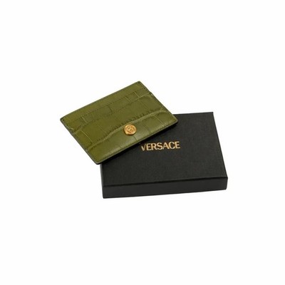 Versace La Medusa Green Leather Card Wallet