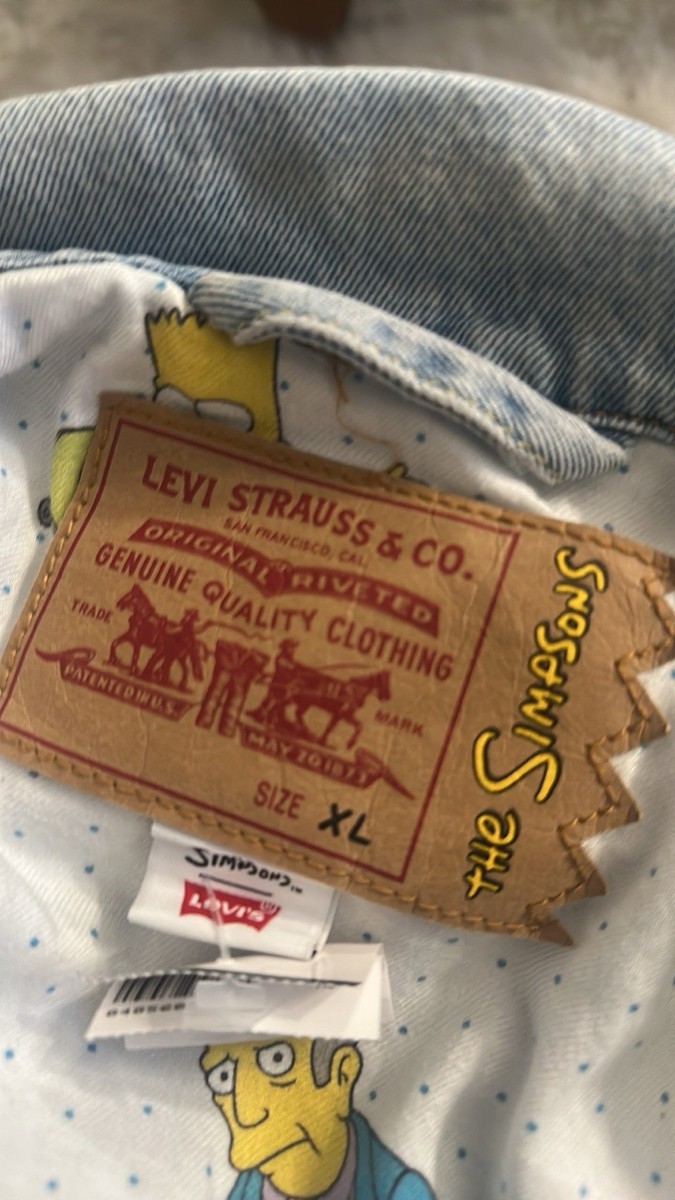 新品 XLサイズ levi's simpsons トラッカージャケット New men's M XL XXL Levi's x The Simpsons Bart lined trucker