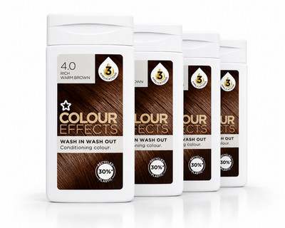 4 x Conditioning Hair Colour Effects 4.0 Rich Warm Brown Wash In Wash Out