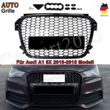 Optik Kühlergrill Waben Grill Schwarz Hochglanz passt für Audi A1 8X 2010-2015