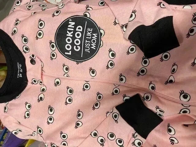 B8!¡GUAU! Pijama para dormir NUEVO CON ETIQUETAS 12-18M The Children's Place Girls ROSA OJOS GOOGLY Foto 3 de 4