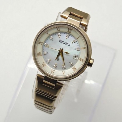 Seiko Lukia 1B22-0AR0 Radio Solar Womens 10P Stone Wrist 16cm/6.3in