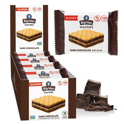 Dark Chocolate Wafer Cookies - Healthy Snacks - Non GMO, Keto, Low Carb, Low Sug