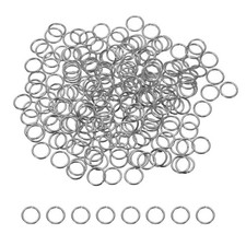 200 Pcs Open Jump Rings, 8mm Split Metal Ring 0.9mm Thick Connect, Rhodium