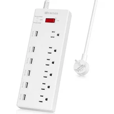Surge Protector Power Strip 6 Outlets with 6 USB Charging Ports, USB Extensio...