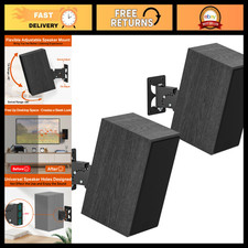 Adjustable Metal Wall Mount for Bookshelf Speakers, Holds 40 lbs, 2 Pack, Hardwa