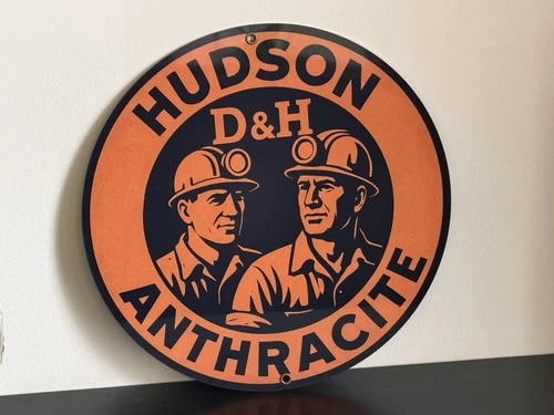 Hi Gloss D&H Hudson anthracite Coal Vintage  Style Metal Sign