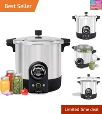 Heavy-Gauge 23-Quart Digital Pressure Canner with LED Display & Locking System