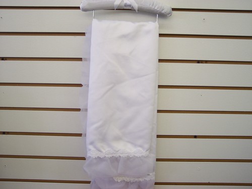 White Satin Christening Blanket - Picture 1 of 2