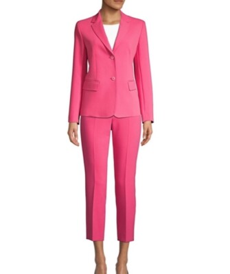 $255 NWT Weekend Max Mara Size 8 Opaco Hot Pink Tailored Trousers Dress Pants