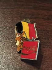 1988 Seoul Olympics Coca Cola Hodori Tiger Belgium Flag Lapel Pin