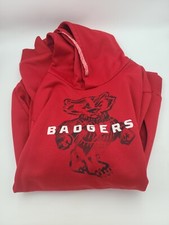 Adidas Climawarm Wisconsin Badgers Sweatshirt Mens XL Red Hoodie Football NCAA
