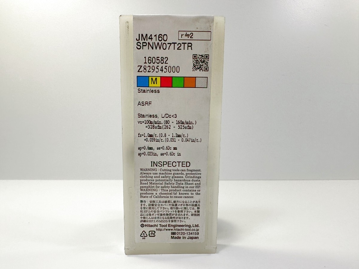 HITACHI SPNW 07T2TR New Carbide Inserts 160582 Grade JM4160 2pcs